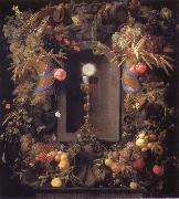 Jan Davidsz. de Heem Chalice and the host,surounded by garlands of fruit Sweden oil painting artist
